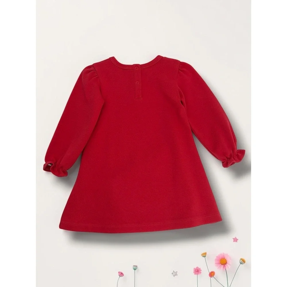 The Beaufort Bonnet Company Red Knit Ruffle Sleeve A-Line Dress Kids